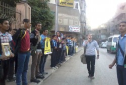 مسيرة لطلاب سنوفر بالفيوم تتعهد بالقصاص وإسقاط الانقلاب