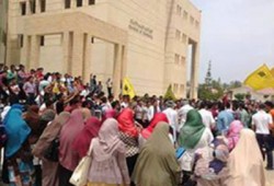 مسيرة طلابية بجامعة سيناء رفضًا للانقلاب ونصرة للأقصى