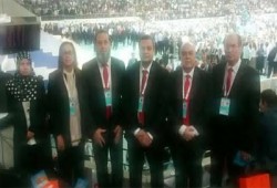 وفد مصري يشارك في حفل تنصيب أردوغان.. والرئيس يلوح لهم بشارة رابعة