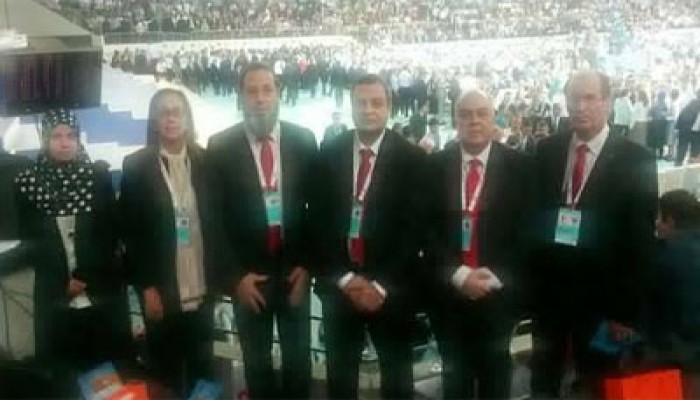 وفد مصري يشارك في حفل تنصيب أردوغان.. والرئيس يلوح لهم بشارة رابعة
