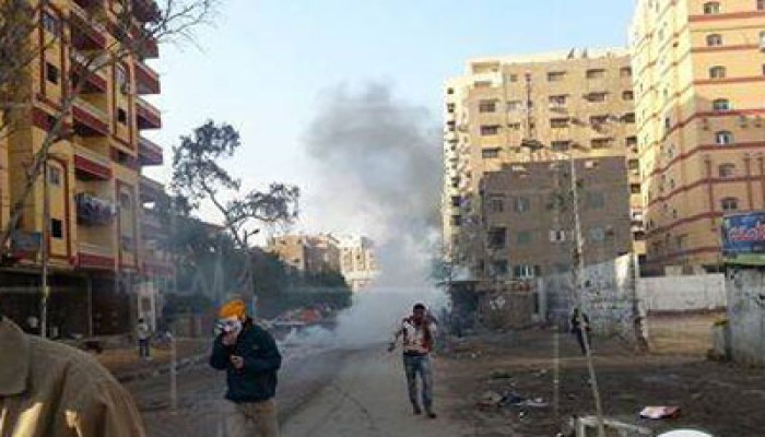 قوات الانقلاب  تطلق الغاز والخرطوش على مسيرة الهرم