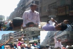 الجد والحفيد يقودان الهتاف ضد السفاح