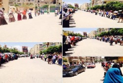 سلاسل بشرية لطلاب جامعة الفيوم تحية لصمود الرئيس مرسي