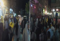 ثوار السويس يحرقون إعلام رعاة الانقلاب النازي في مسيرة ليلية