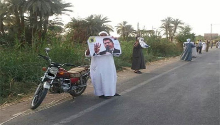 سلاسل بشرية بأبو كبير تطالب بإسقاط الانقلاب وعودة الشرعية