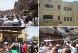 أهالي الخصوص يحرقون صور السفاح بجنازة الشهيد "محمد عليوة"