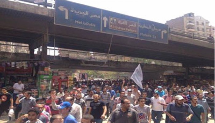 بالصور.. المطرية في مظاهرة حاشدة ضد الانقلاب