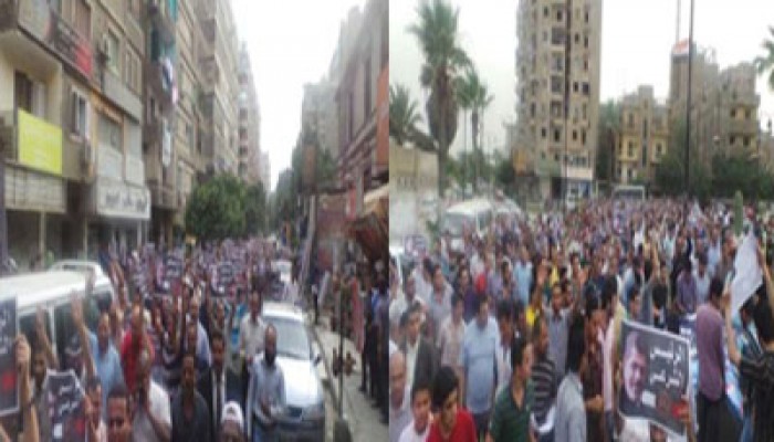 مسيرة حاشدة بحلوان تصل ميدان الشهداء تحية للأهالي على المقاطعة