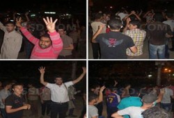تظاهرة ليلية بشبين القناطر تطالب بإسقاط الانقلاب الإرهابي