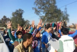 مسيرة حاشدة لعفاريت المنصورة ضد اغتصاب السفاح للسلطة