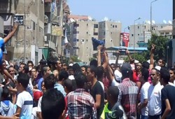 مسيرة لأولتراس ربعاوي ببورسعيد رفضا لمسرحية الانقلاب الفاشي