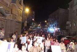 مسيرة ليلية بأبشواي بالفيوم تدعو لمقاطعة رئاسة الدم