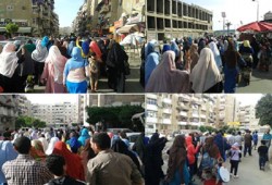بالصور.. مسيرة ببورسعيد تندد بالأحكام الجائرة على طالبات المنصورة