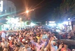 مسيرة ليلية بالعصافرة تطالب بدحر الانقلاب واسترداد الشرعية