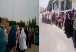وقفة ومسيرة لطالبات الأزهر بالسادات رفضًا لانتخابات الدم