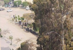 بالصور.. بلطجية الداخلية أمام كلية الزراعة وعلى أسطح المباني