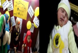 "رضع ضد الانقلاب" تحتفل بمولودة ربعاوية جديدة ببورسعيد
