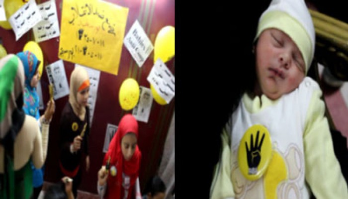 "رضع ضد الانقلاب" تحتفل بمولودة ربعاوية جديدة ببورسعيد