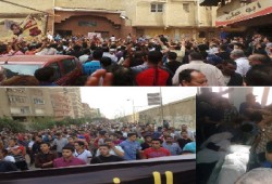 بالصور.. الآلاف يشيعون جنازة الشهيد محمد أيمن بحلوان