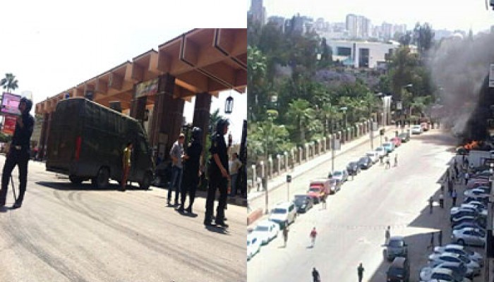 مسيرة حاشدة تخرج خارج جامعة المنصورة ومليشيات الانقلاب تعتدي عليها