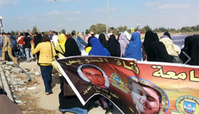 وقفة لطلاب العريش تهتف بإسقاط الانقلاب وتحرير المعتقلين