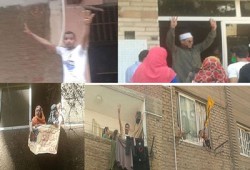 بالصور.. تفاعل ملحوظ من اﻷهالي مع مسيرة المطرية