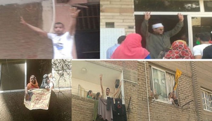 بالصور.. تفاعل ملحوظ من اﻷهالي مع مسيرة المطرية
