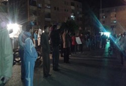 سلسلة بشرية على طريق بني سويف-  الزراعي تأييدًا للشرعية