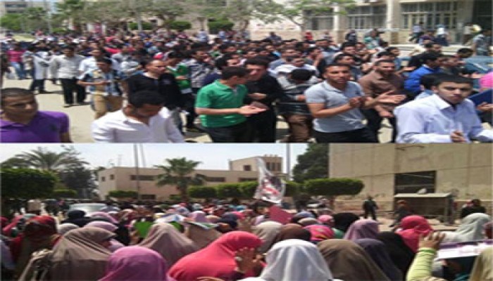 مباشر.. مسيرة طلابية بجامعة الزقازيق تنديدًا بضرب وسحل الحرائر