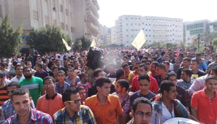 مظاهرة لتدشين أولتراس جامعة بني سويف ضد الانقلاب