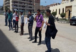 وقفة احتجاجية لطلاب هندسة بورسعيد تندد بالانقلاب العسكري