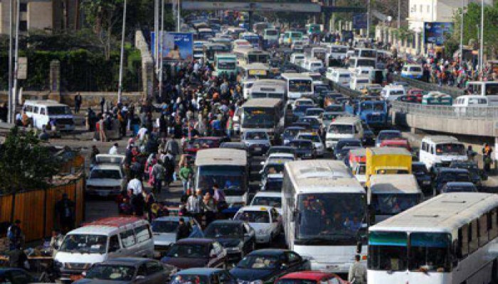 شلل مروري بالقاهرة الكبرى والجيزة