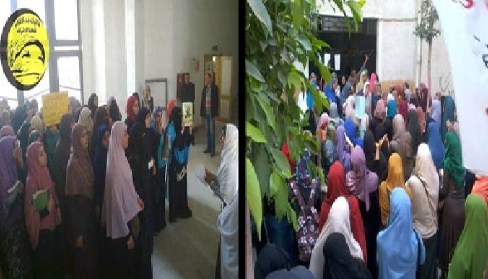 طالبات أزهر تفهنا ينددن بحكم العسكر ويطالبن بإطلاق الحرائر