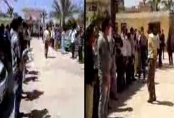 مسيرة وسلسلة بشرية لطلاب جامعة الأزهر بدمياط الجديدة