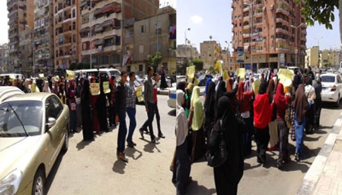 مسيرة لطلاب بورسعيد تندد بالممارسات القمعية للانقلاب