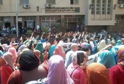 طلاب جامعة المنوفية يهتفون: مكملين ومش خايفين