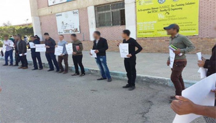 وقفة لطلاب كلية الهندسة ببورسعيد تندد بجرائم الانقلاب