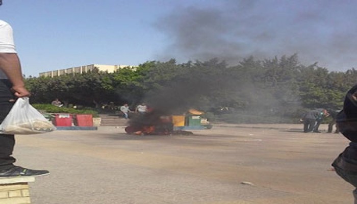 اعتداء بلطجية الأمن على الطلاب السلميين بجامعة حلوان