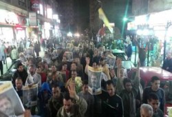 مسيرة حلوان تندد بجرائم الانقلاب وترفض ترشح السفاح