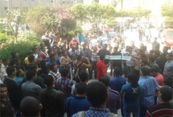 انطلاق فعالية طلاب ضد الانقلاب بجامعة الأزهر بالدراسة