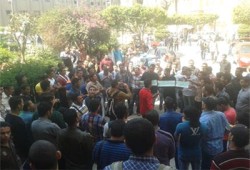 انطلاق فعالية طلاب ضد الانقلاب بجامعة الأزهر بالدراسة