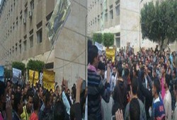 بالصور.. مظاهرات حاشدة لطلاب جامعة الأزهر بطنطا