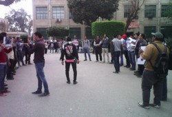 بالصور.. "علوم" القاهرة يدشنون معرضًا مصورًا ضد الانقلاب العسكري