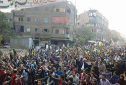 بالصور.. حشود هائلة تنضم لمسيرة المطرية