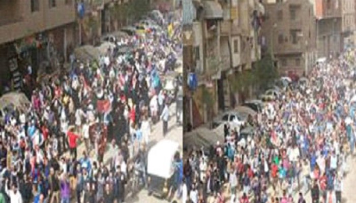 أهالي المرج ينتفضون في مظاهرة حاشدة ضد الانقلاب