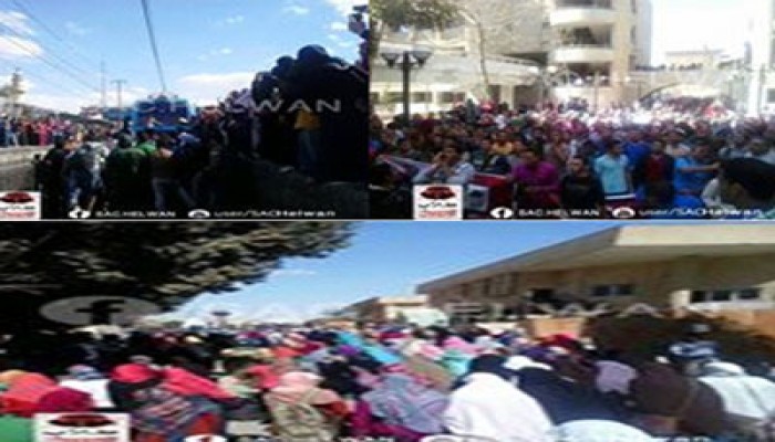 بالصور.. ثورة طلاب جامعة ﺣﻠﻮﺍﻥ