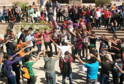 وقفة احتجاجية بجامعة حلوان ضد جرائم الانقلاب العسكري