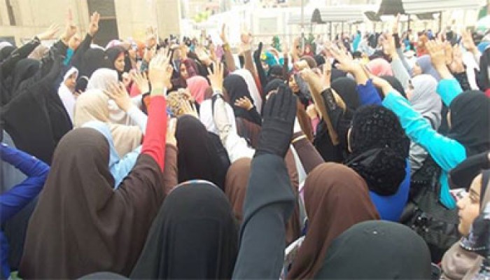 بث مباشر.. مظاهرة لطالبات أزهر تفهنا رفضًا لحكم العسكر