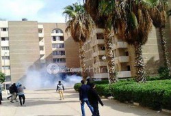 أمن الانقلاب يطلق الغاز بكثافة على طلاب الأزهر بالمدينة الجامعية