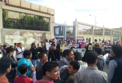 وقفة حاشدة لطلاب جامعة السادات تضامنًا مع زملائهم بالأزهر